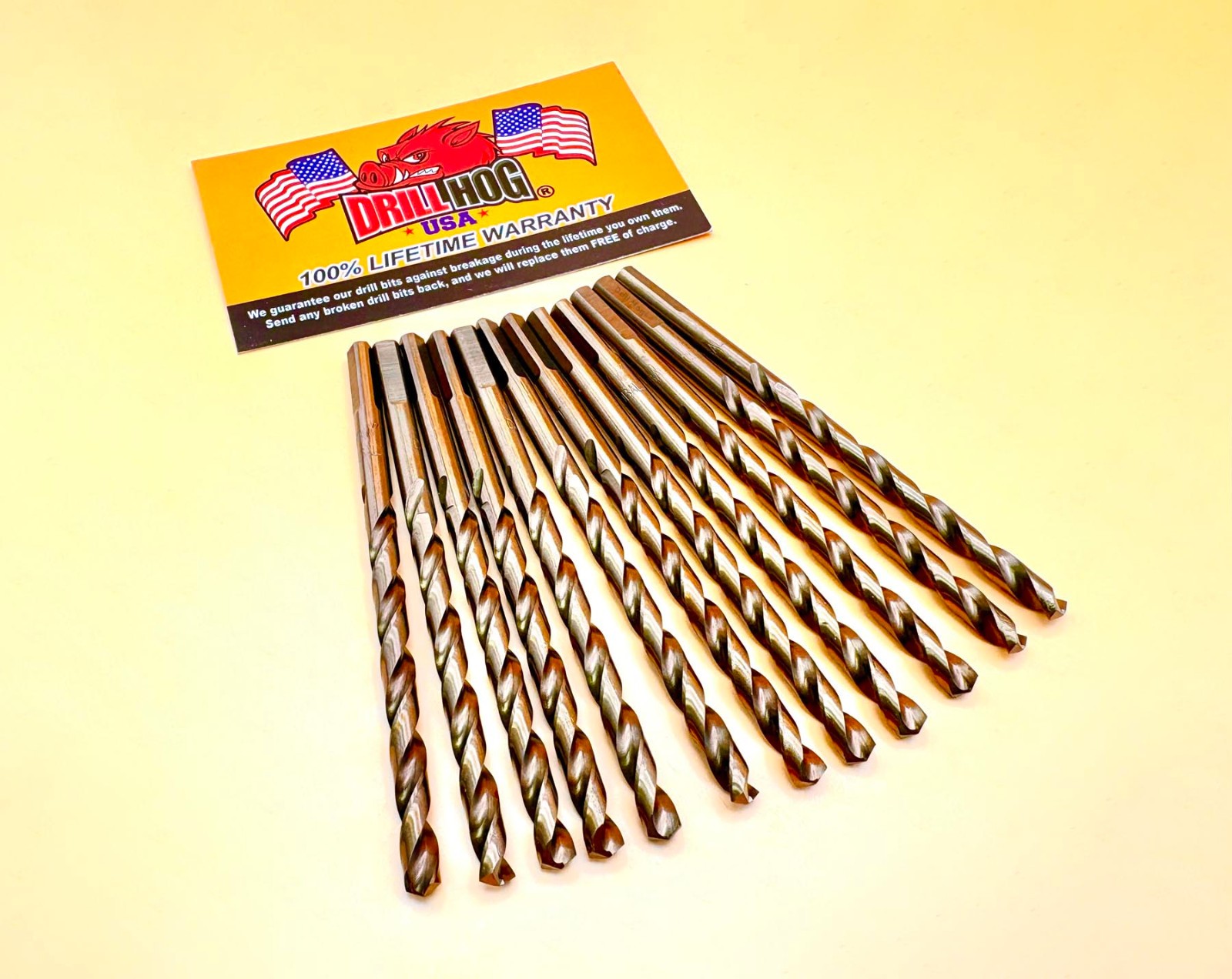 11/64" Drill Bits Cobalt M42 11/64 Bit Drill Hog® Lifetime Warranty 12 Pack