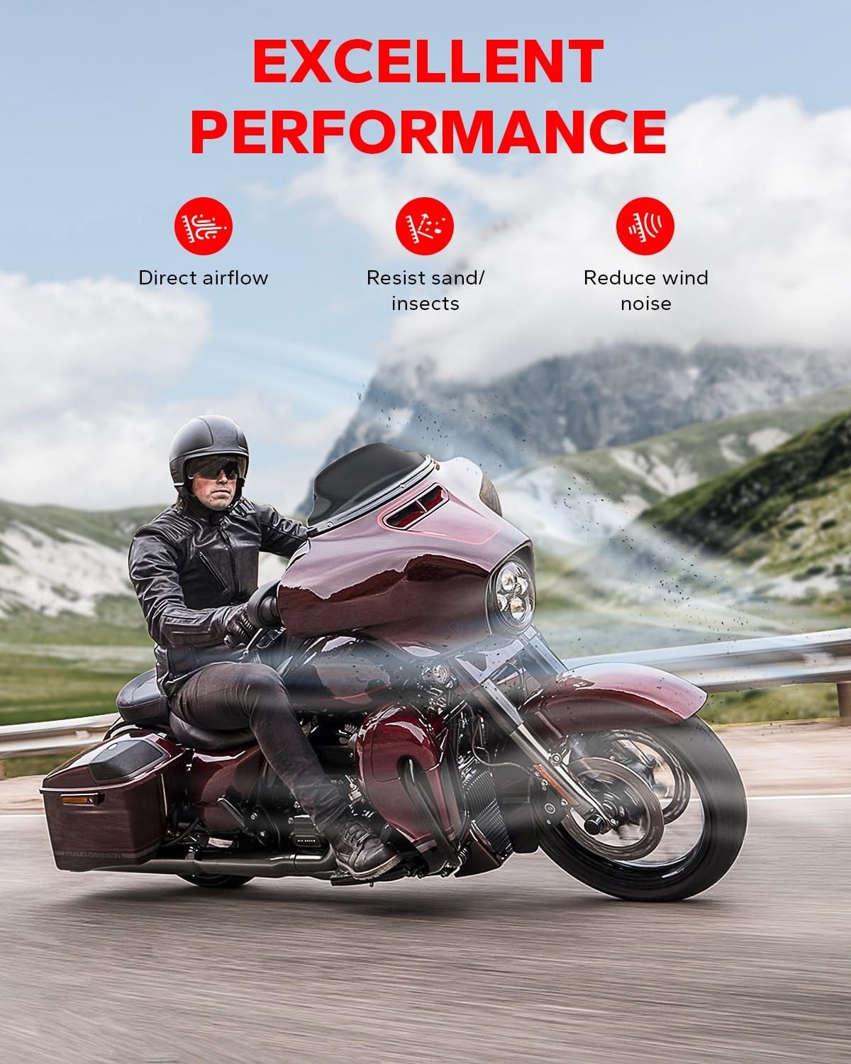 Durable 7" Black Windshield for Harley Touring Models - Optimal Wind Deflection