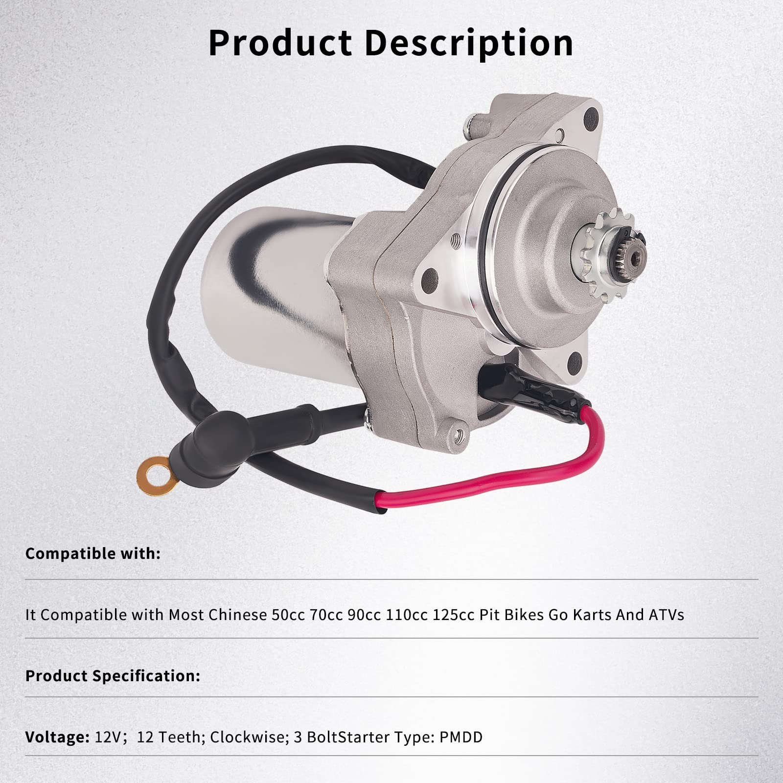 Road Passion 3 Bolt Starter Motor for 50cc 70 cc 90cc 100 cc 110cc 125 cc Dir...