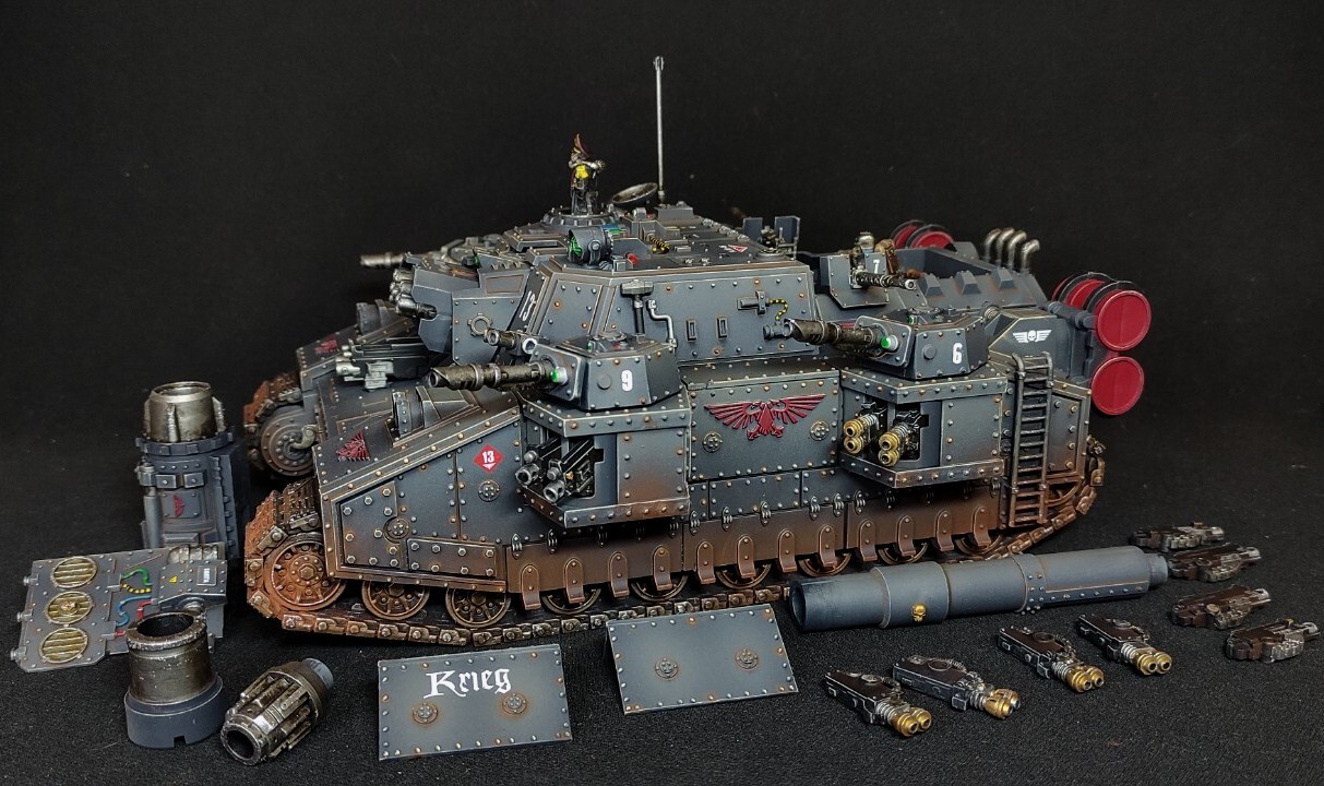 Warhammer 40k comission painted Militarum Death Korps of Krieg Baneblade set 2