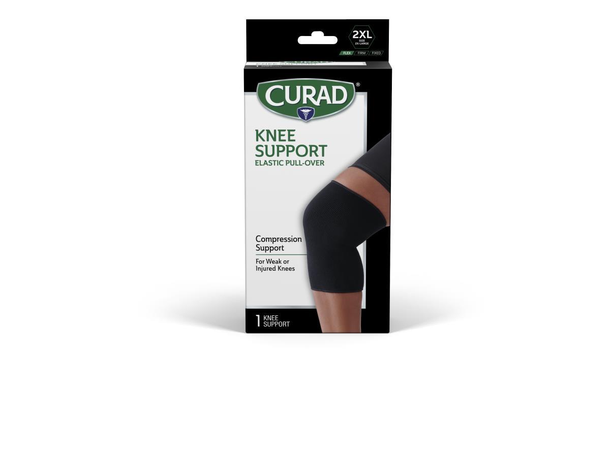 CURAD Pull-Over Knee Support, Elastic, Size 2XL, 9", Retail Packaging, Case of 4