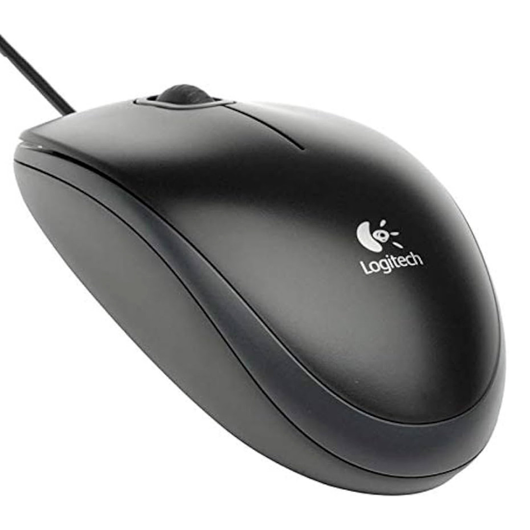 Logitech B100 Wired USB Optical Mouse 3 Button for Laptop Desktop Office Black
