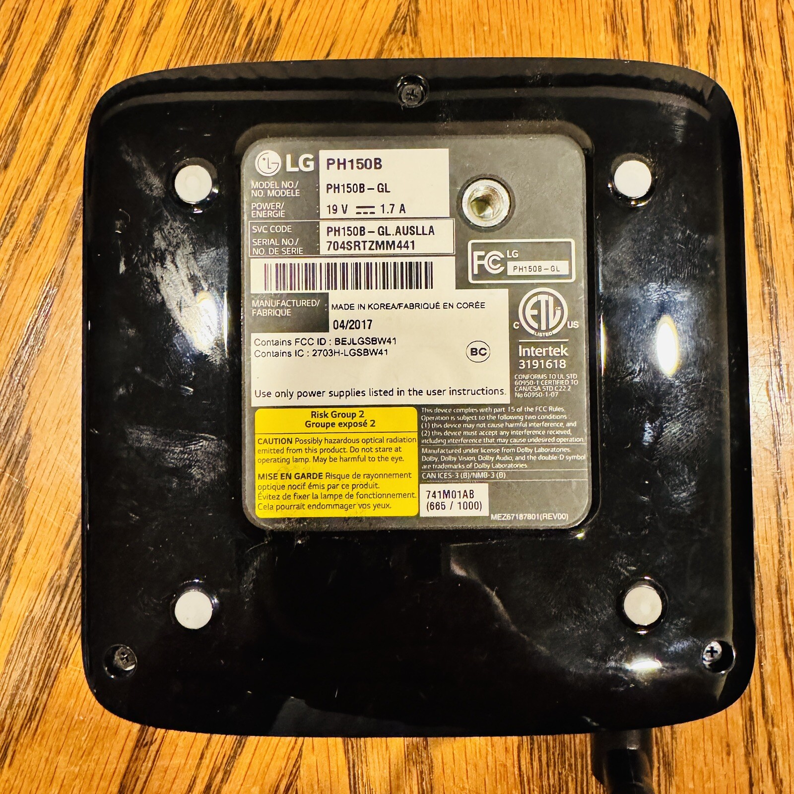 LG MiniBeam Black LED Projector PH150B - Wireless Bluetooth TESTED