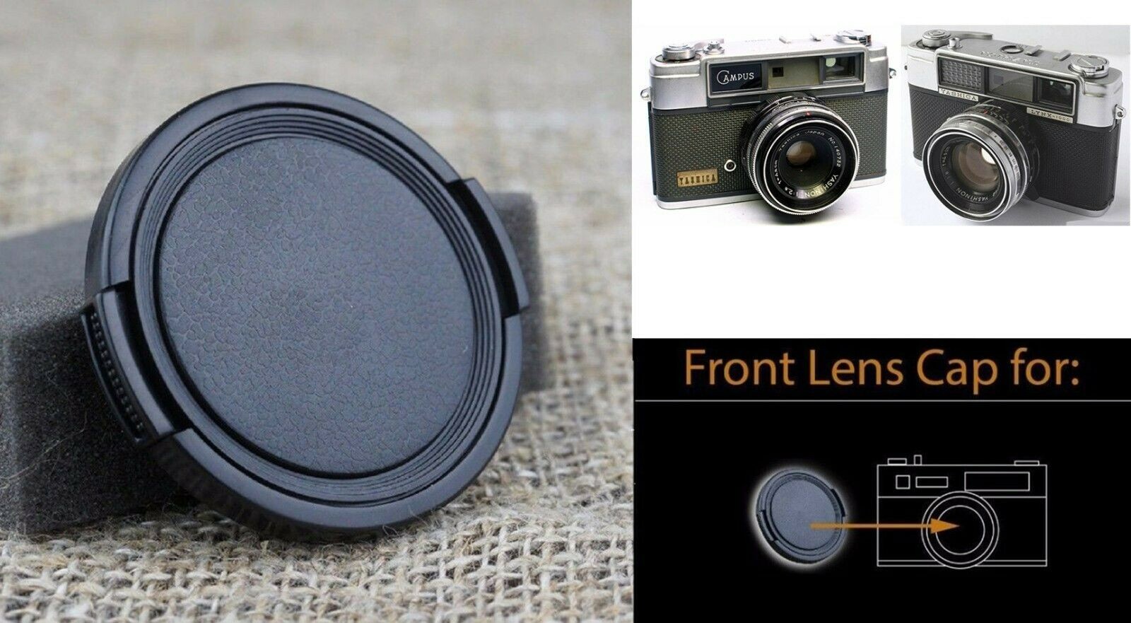 Camera Lens Snap-On cap cover protector for Yashica LYNX 1000 & Campus 45mm lens