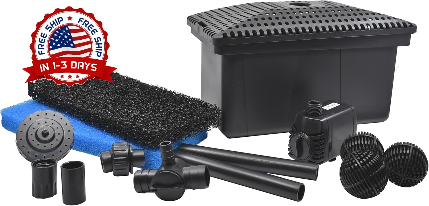 Filtro mediano con bomba para estanques y fuentes de agua, con cable eléctrico