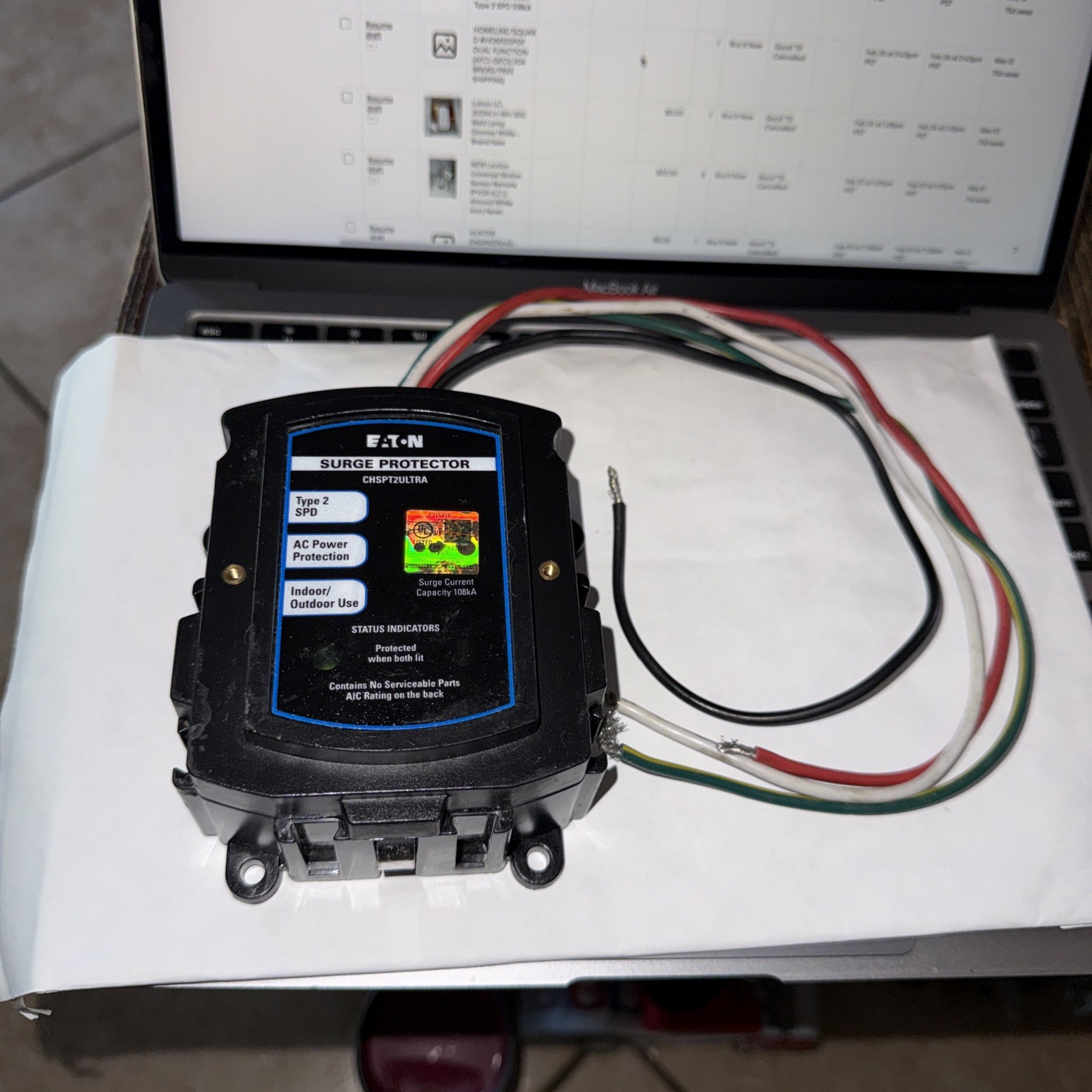 Used Eaton CHSPT2ULTRA Complete Home Surge Protection Type 2 SPD 108kA