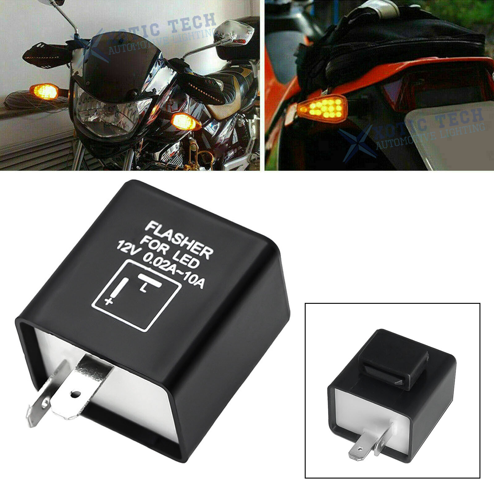 2-Pin LED Relay For Harley Davidson Motorcycle Bike Fix Turn Signal Flash Strobe