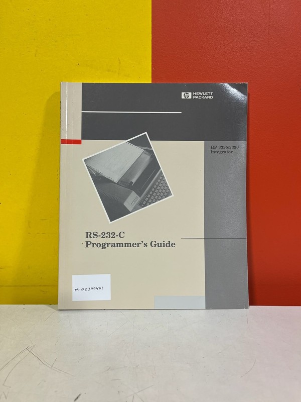 Hewlett Packard 03395-90335 3395/3396 Integrator RS-232-C Programmer's Guide