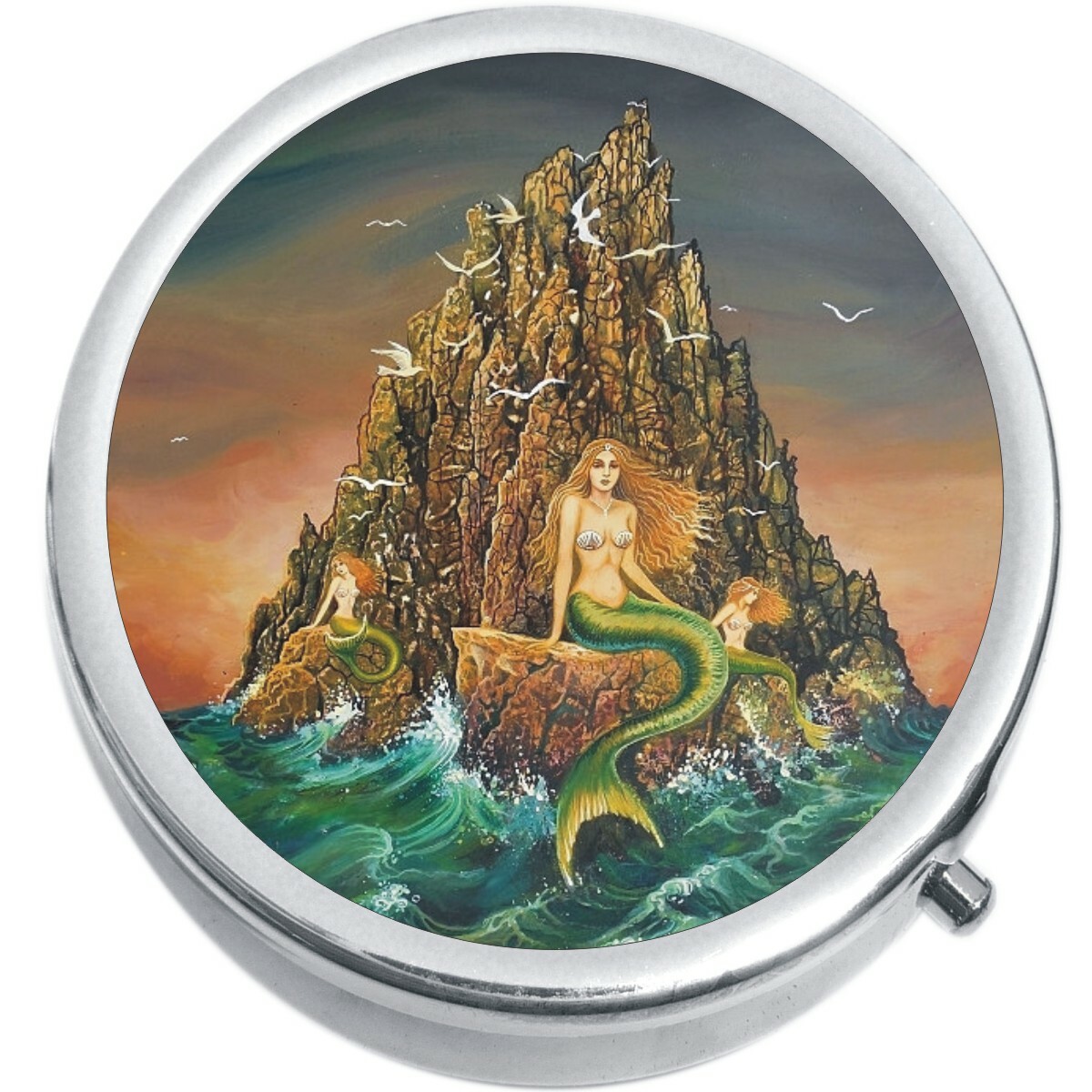 Mermaid Cliffs Medicine Vitamin Compact Pill Box