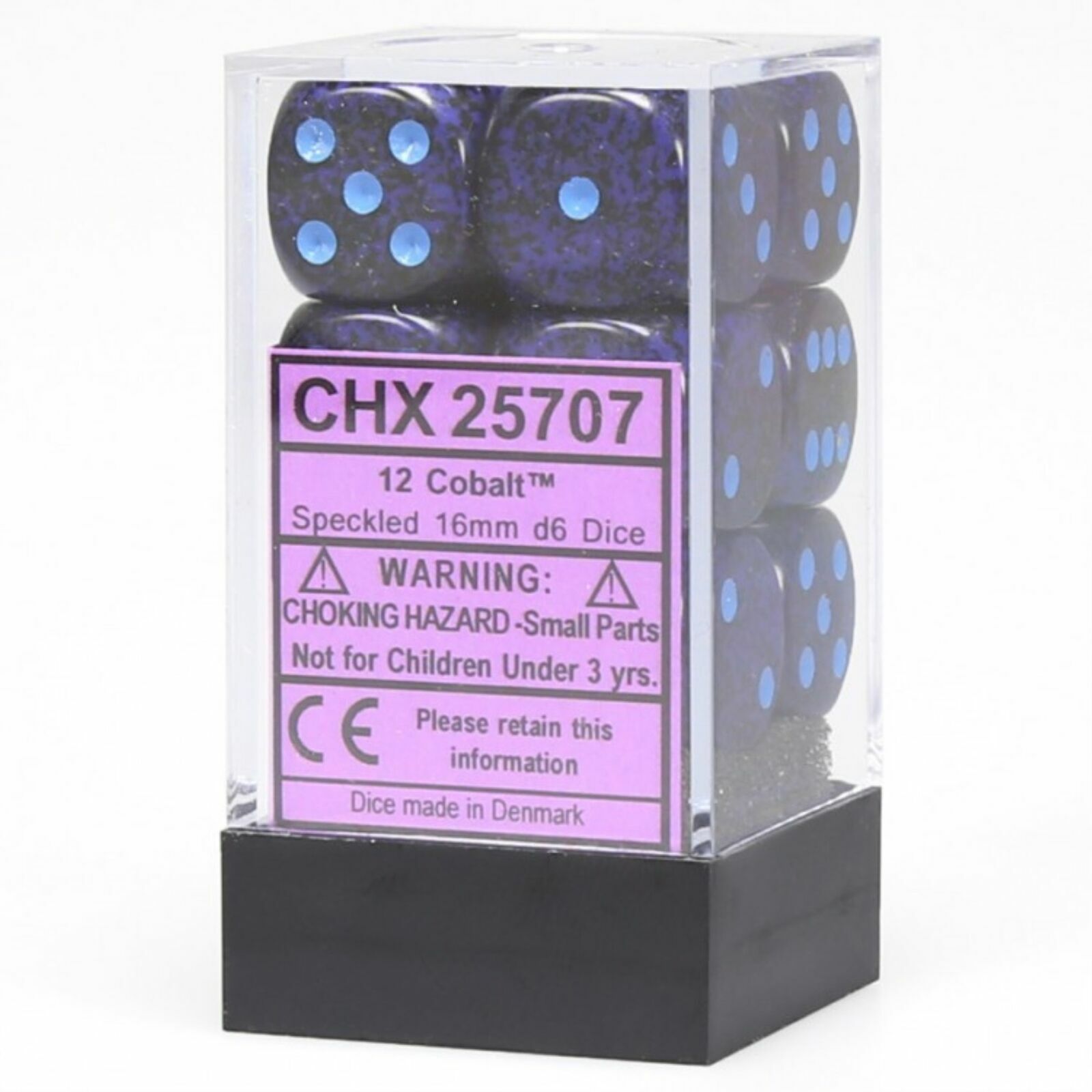 Chessex Speckled Cobalt 12 Dice Set - 6 Sided - 16mm d6 Dice Block