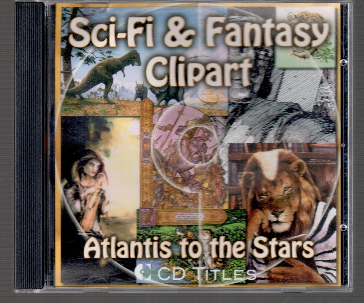 Sci-Fi& Fantasy Clip Art Atlantis To The Stars CD Titles CD-ROM Windows 95 L@@K!