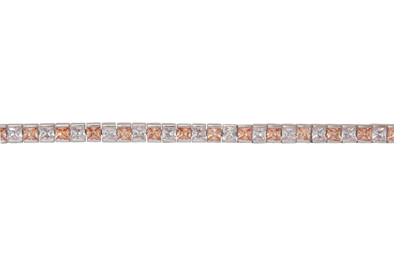 Jewelry Components (6) 12" lengths no clasps Squares Champagne/Clear Sew On