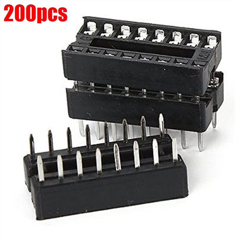 200Pcs 16 Pin Solder Type Dip Ic Sockets Adaptor New Ic cu