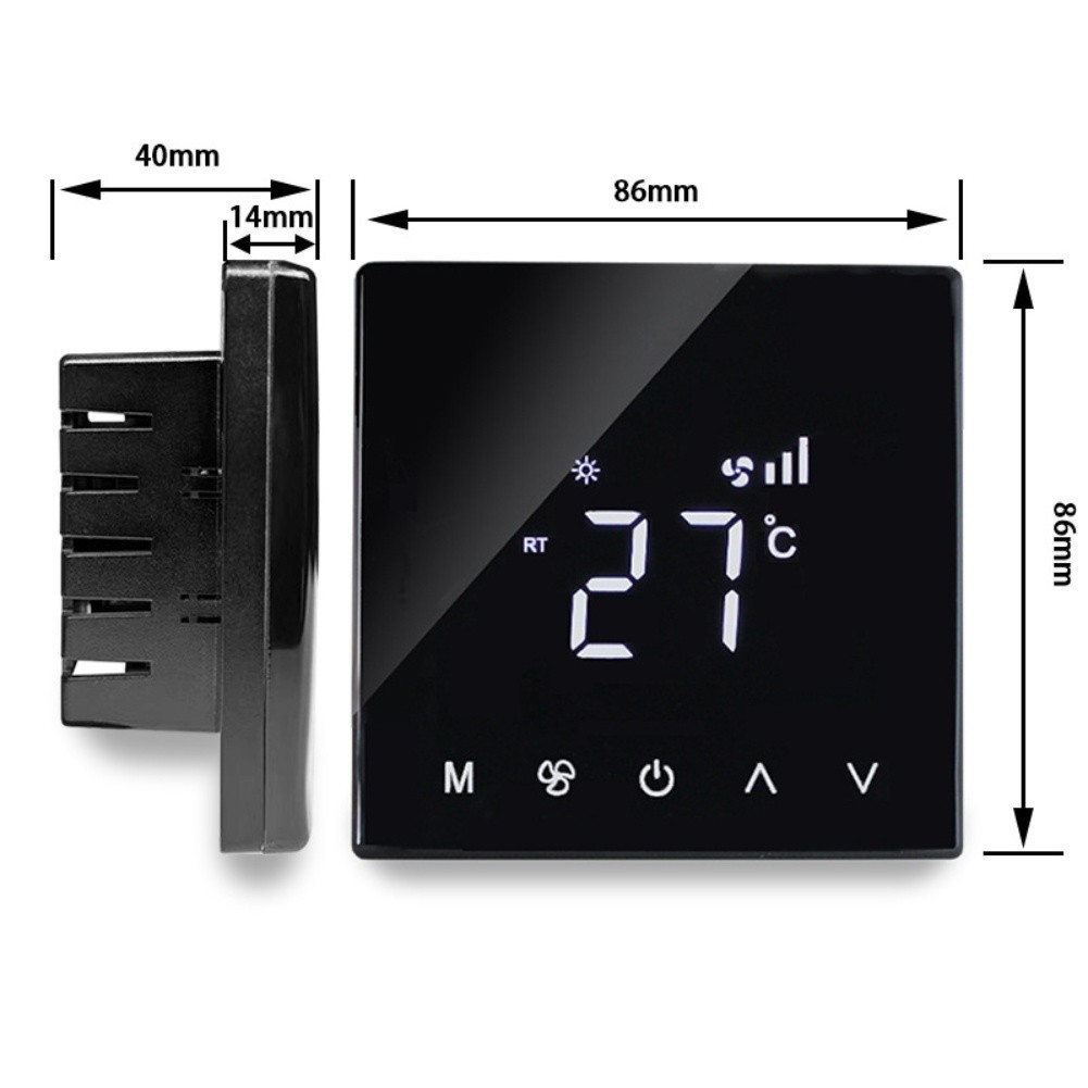 Smart Thermostat Home Climate Control Curved Screen Design For Home Use