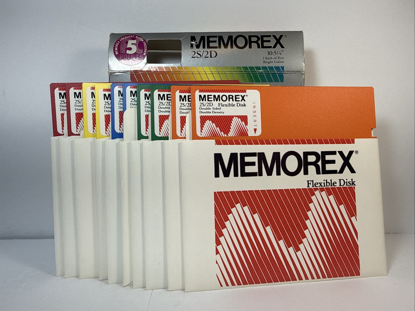 Memorex 2S/2D Vintage Computer 5.25 Flexible Disks 1 Boxes 10PCS (open box)