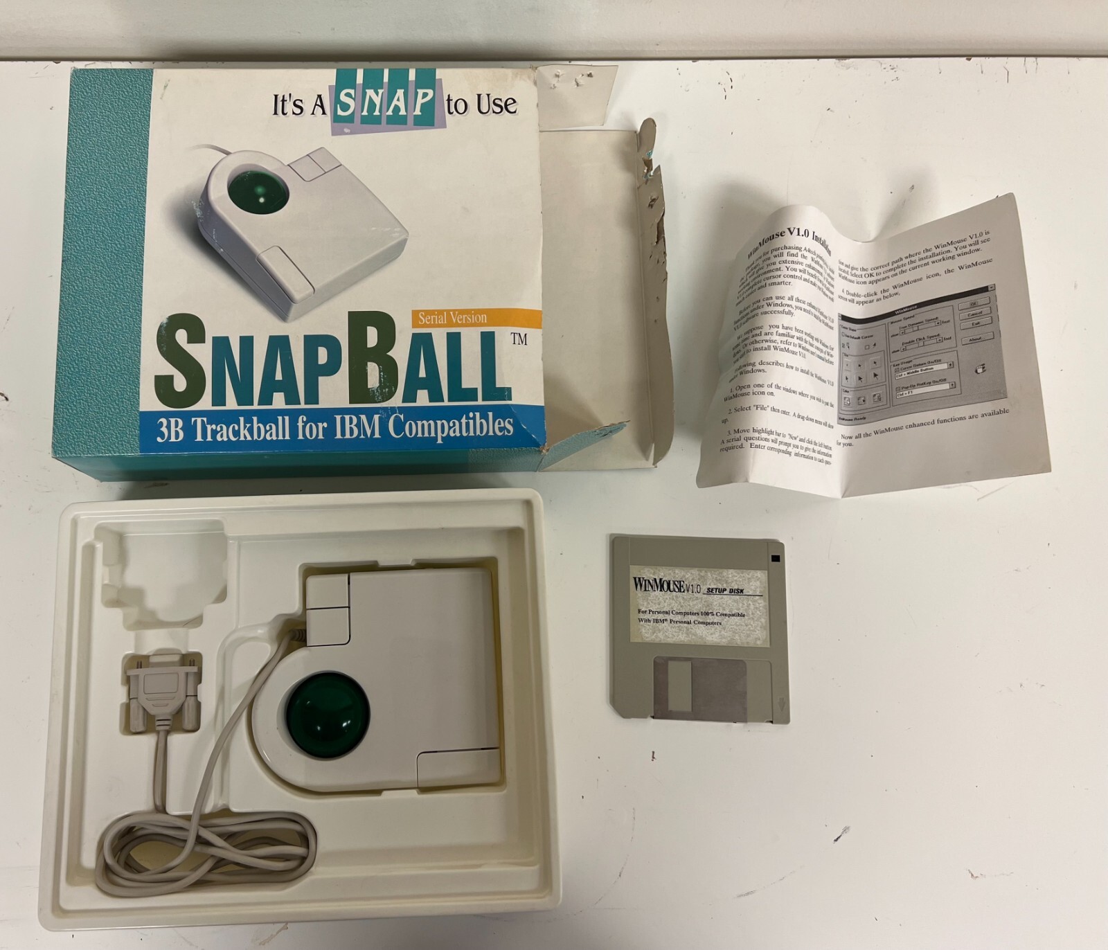Boxed Vintage SnapBall 3B Trackball for IBM Compatibles 1994