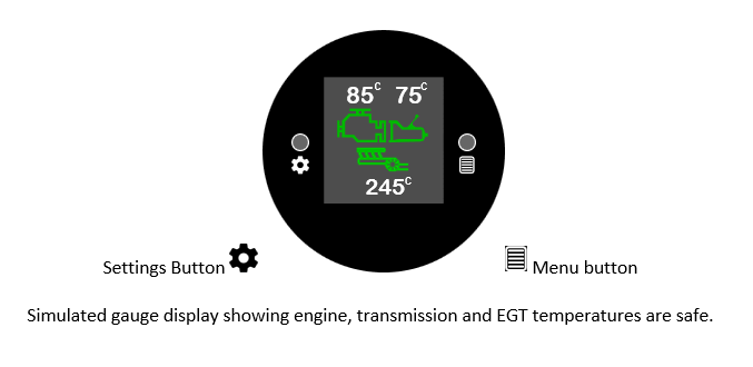 Engine, Transmission & EGT temp 52mm gauge visual/audible overheating alarm