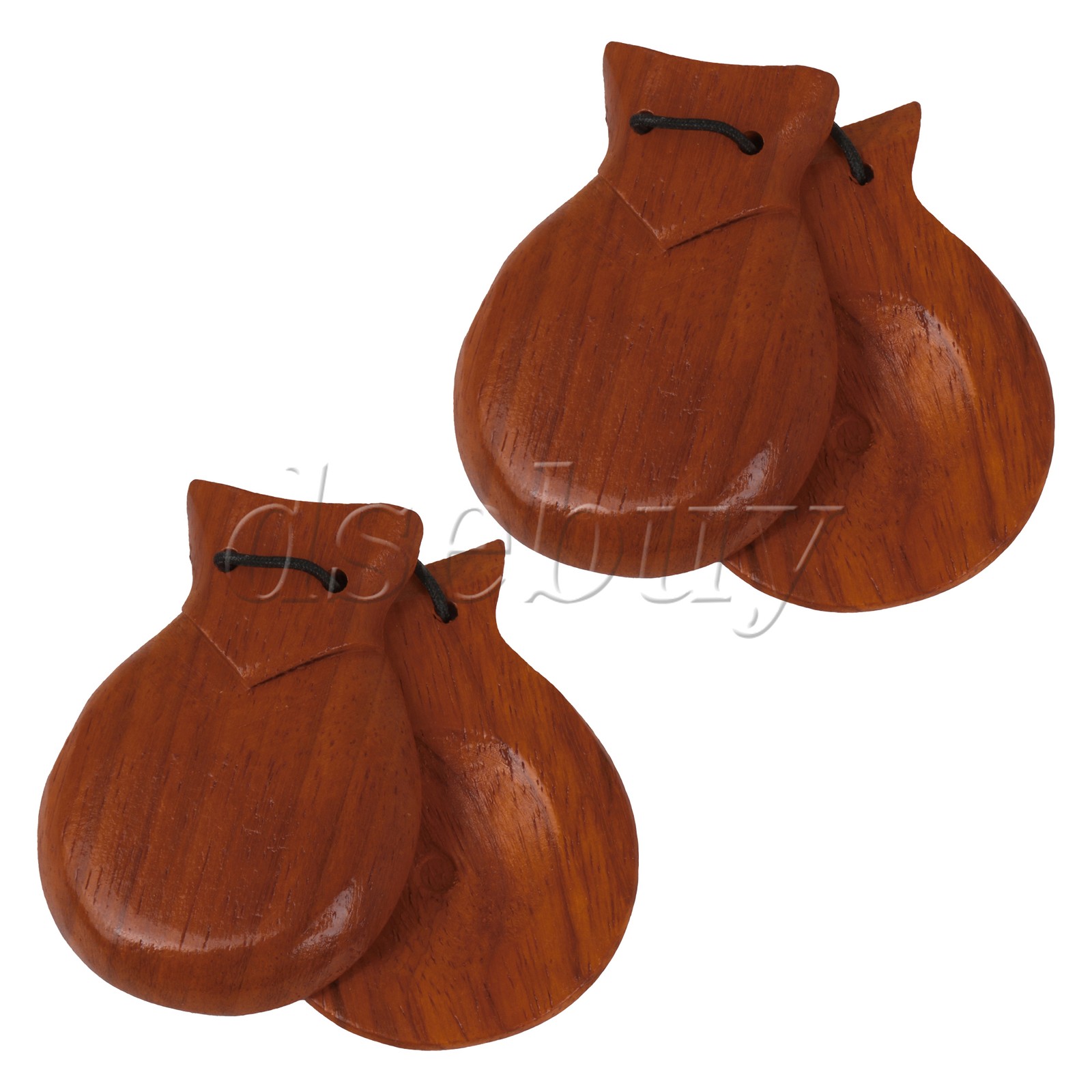 2 Pair of Mahogany Castanet Hand Clapper for Concert, Wedding, Birthday Party