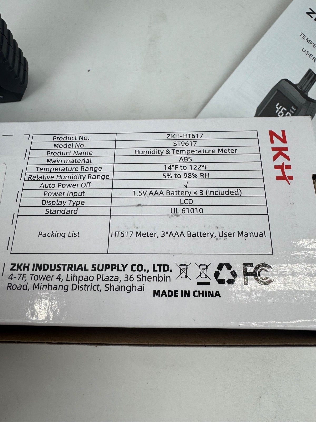 ZKH Humidity & Temperature Meter ZKH-HT617
