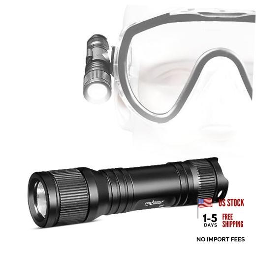 D560 Mini Scuba Dive Light Headlamp 650 Lumen Mask Diving Flashlight Black