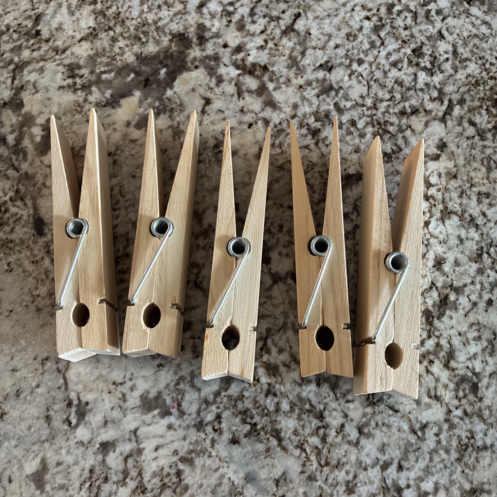 Oversized Wooden Clothespins 6-Inch, Lot of 5 Large Clothes Pins