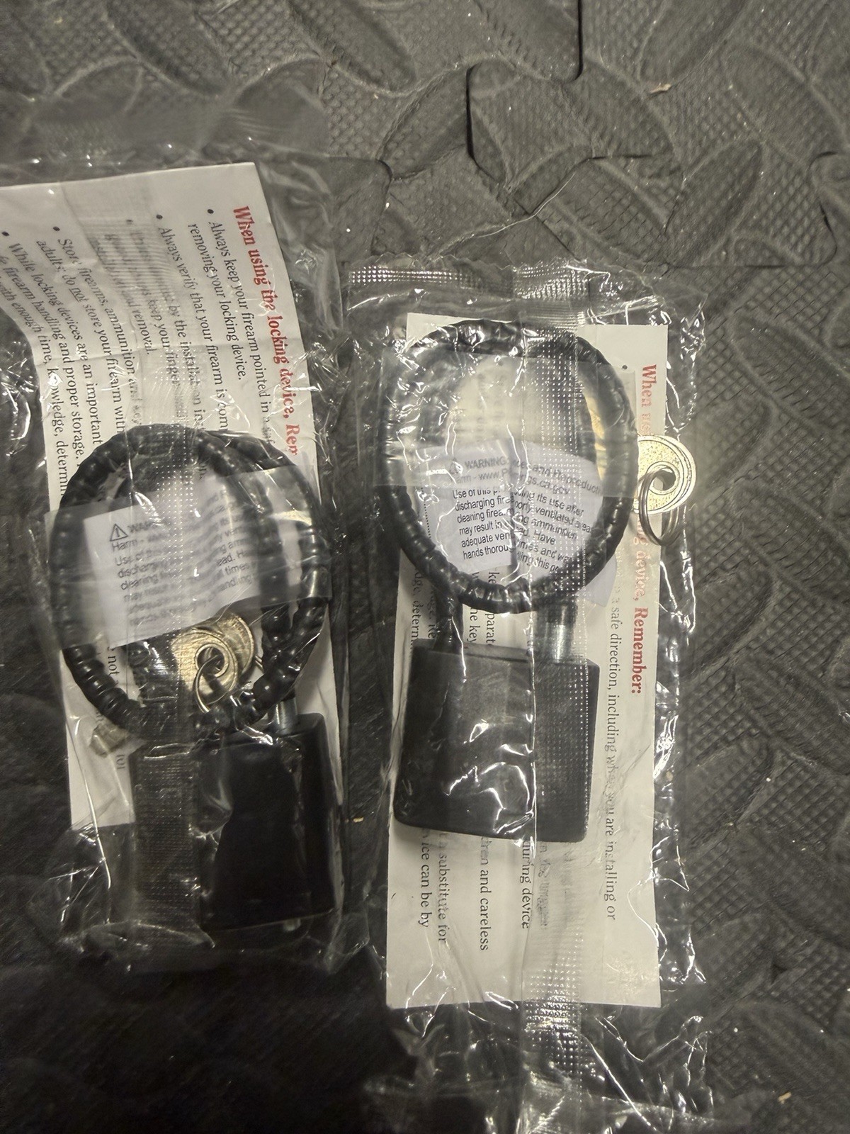 Gun Cable Locks With Keys
