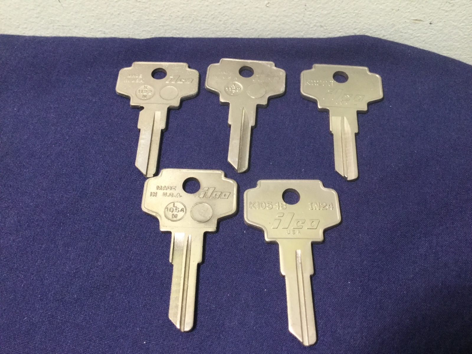 Ilco Key Blanks for Bargman, K1122B, K1122C, K1122N, K1054B, Set of 5 -Locksmith