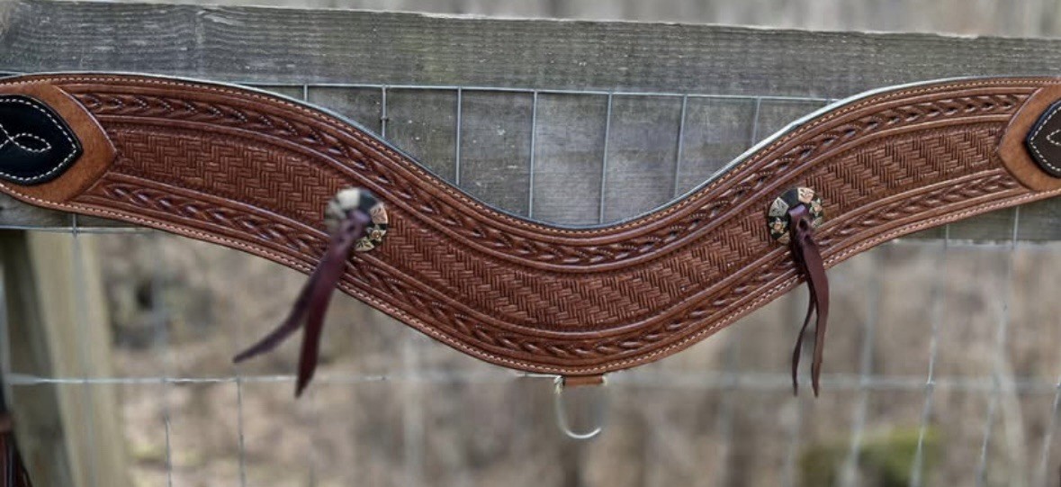 Top Grain Leather Tripping Collar Western Breast Collar Horse Size Tack