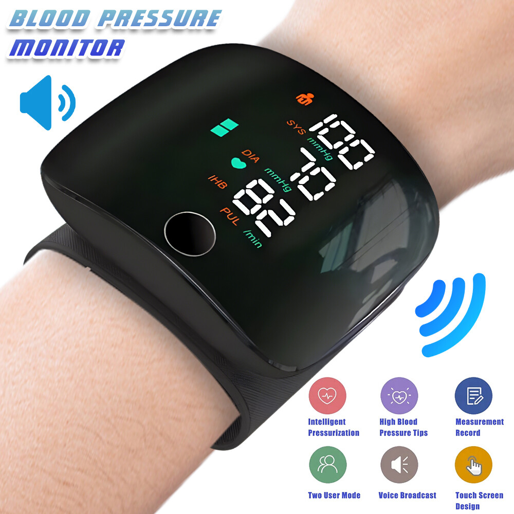 Automatic Wrist Blood Pressure Monitor BP Cuff LCD Heart Rate Machine Tester
