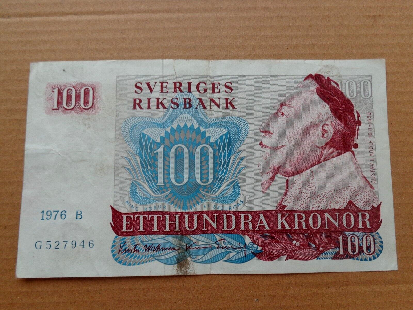 Sweden banknote 100 Kronor 1976 combined shipping up to 10 notes (a)