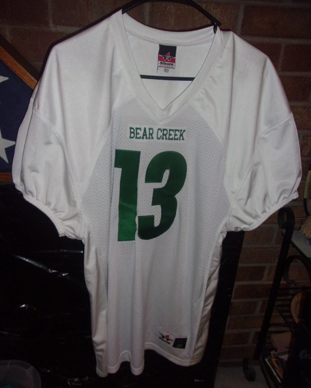 BEAR CREEK FOOTBALL JERSEY Alleson Athletic white /green #13 Size 2X dealer