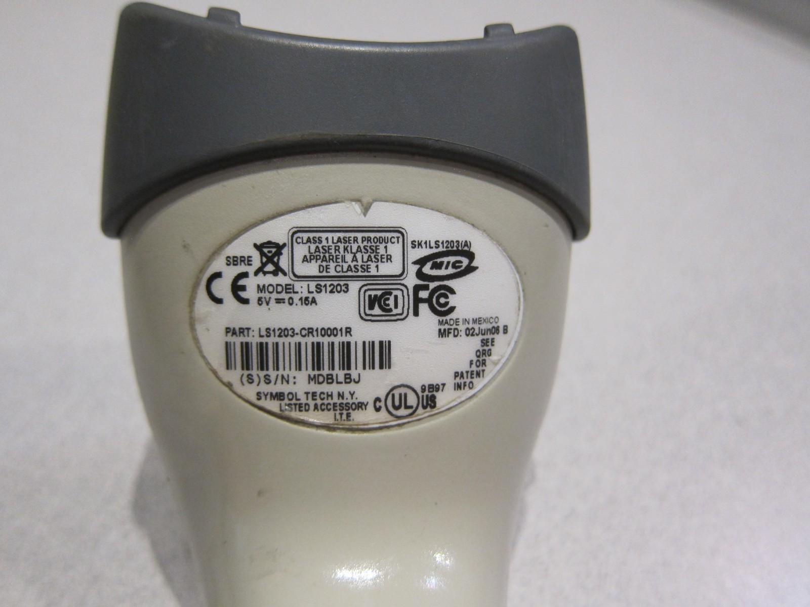 Motorola Symbol LS1203-CR10001R POS USB BARCODE LASER SCANNER