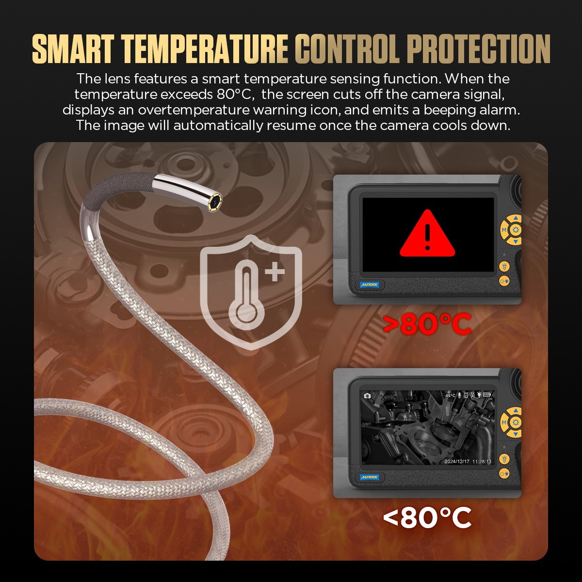 AUTOOL SVB408 Endoscope Camera Articulating Borescope Inspection Camera 3.9mm