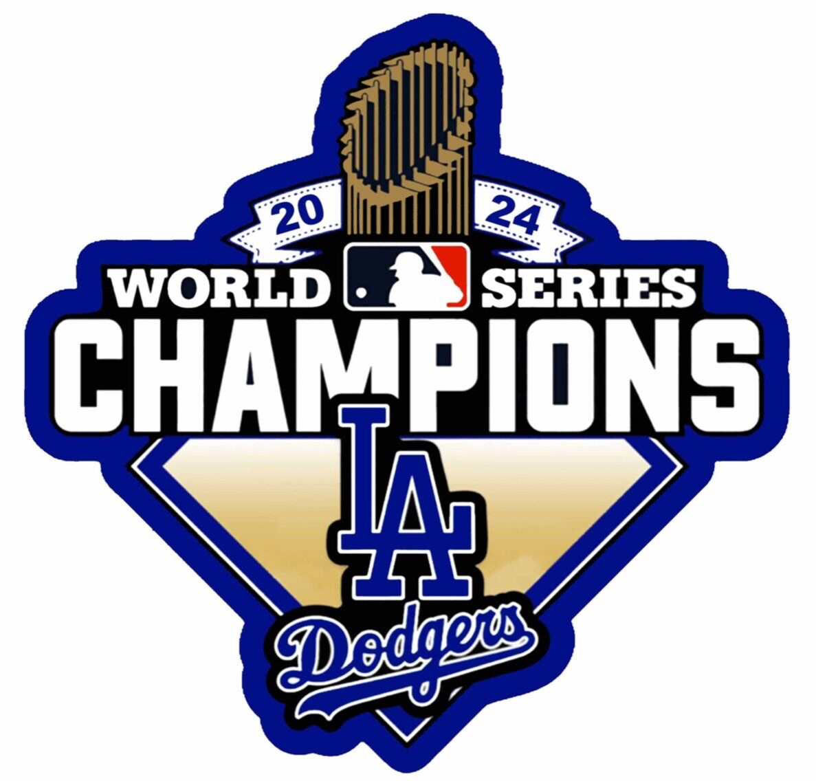 L.A. Dodgers World Series Champions 2024 Logo type MLB Baseball Die-Cut STICKER
