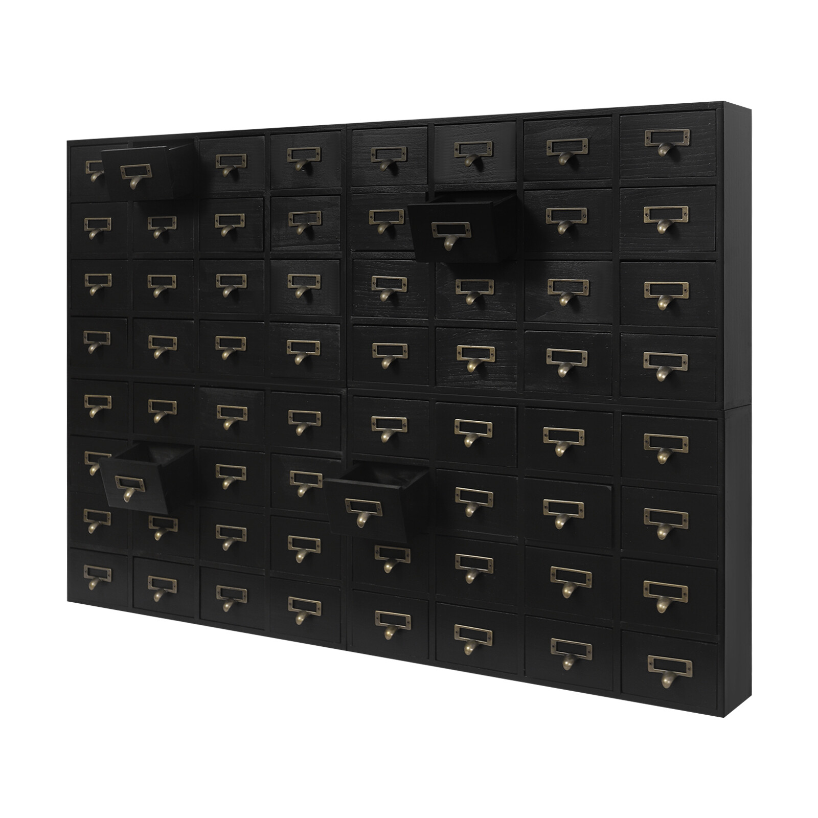 4 PCS 16-Drawer Black Cabinets Rectangle Storage Cabinet 64-Drawer Storage Box