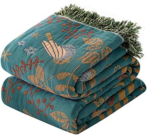 Boho Throw Blanket for Couch 100% Cotton Organic Ultra Soft Breathable Rustic...
