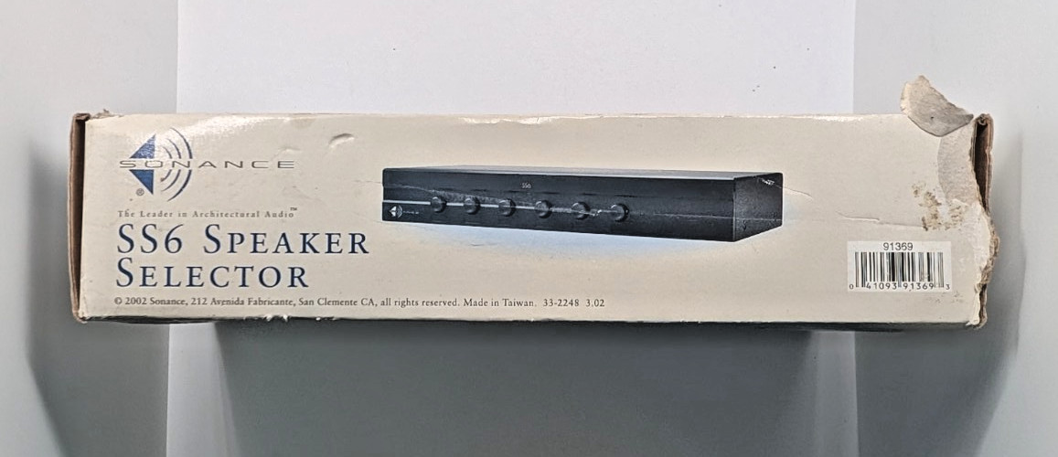 Sonance SS6 - 6 Pair Stereo Speaker Selector 91369 - NIB