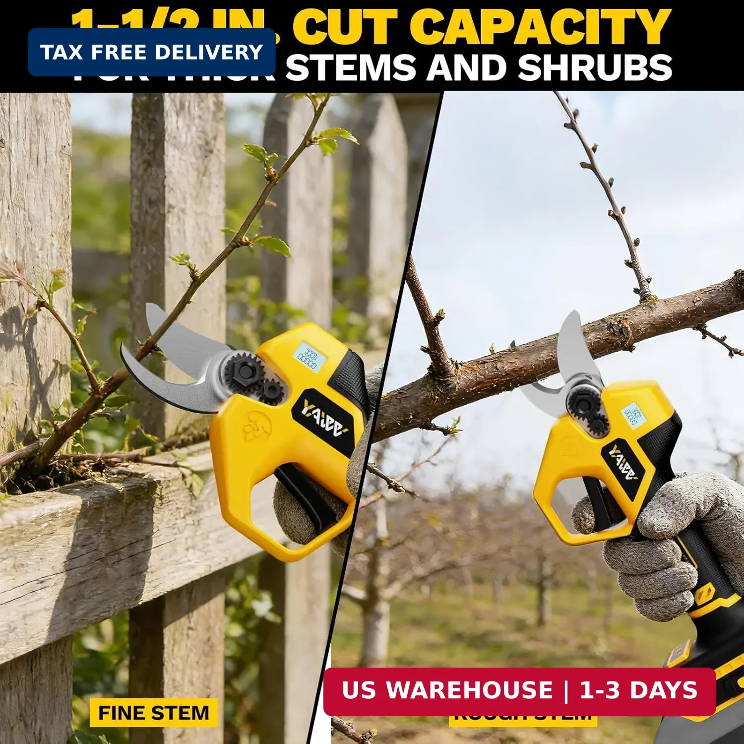 Brushless Electric Pruning Shears for DeWalt Battery, Portable Cordless Pruning