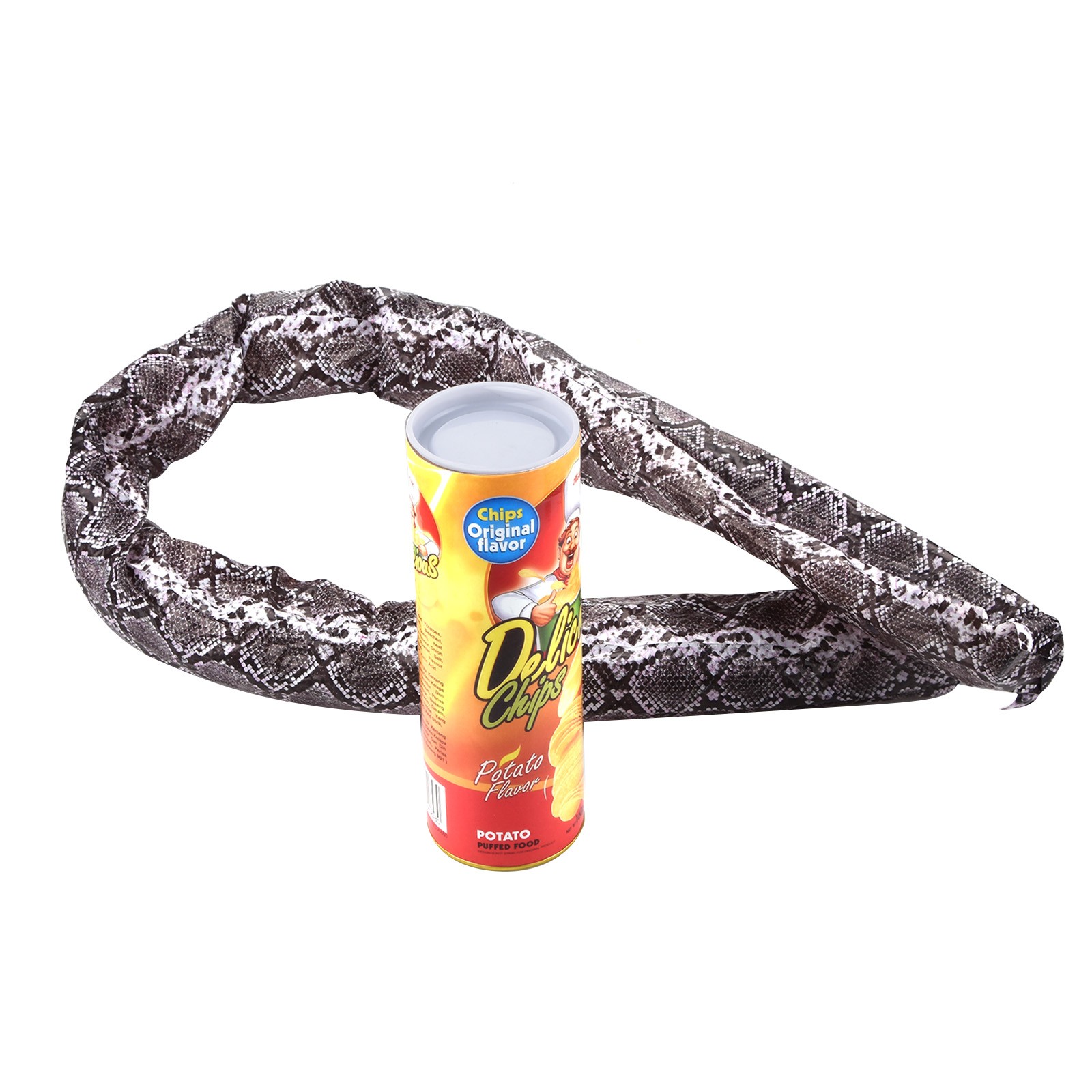 Kid Funny Hallowen Magic Snack Chips Can Flexible Spring Fake Snake Trick Joke