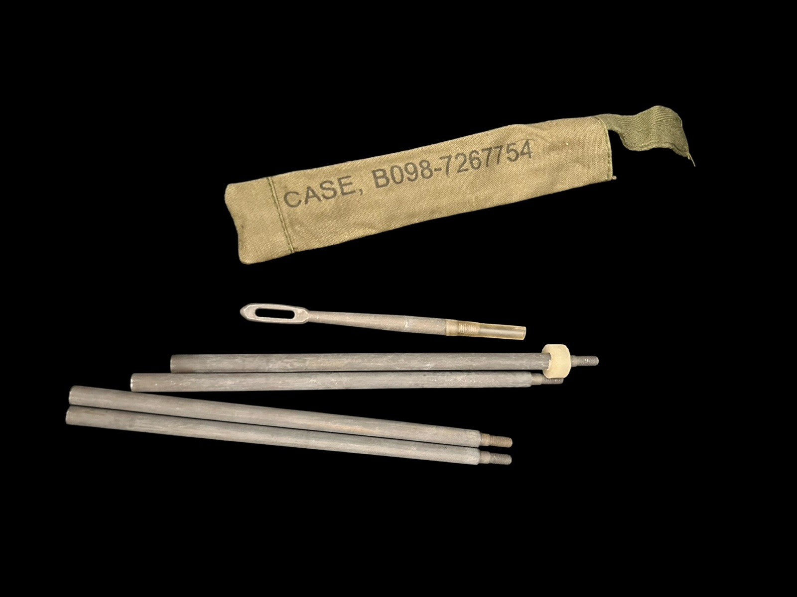 5pc VTG Cleaning Rod Set For .30 Caliber Weapon In Green Canvas Pouch