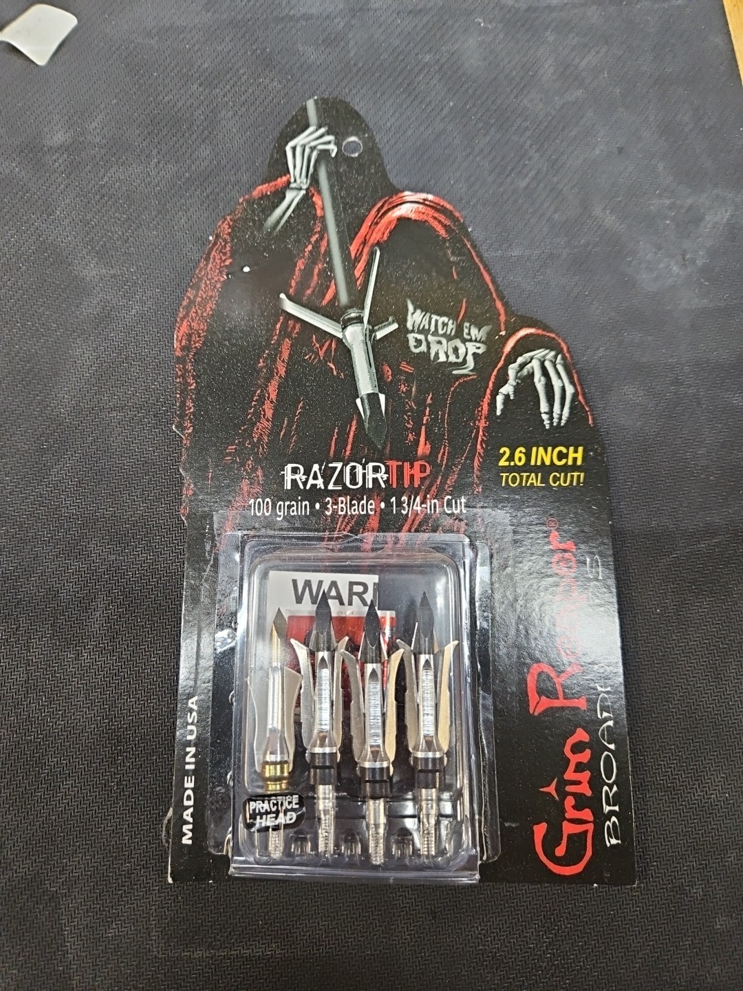 Grim Reaper RazorTip Broadheads - 100gr. - 3 blade - 3pk - 1904