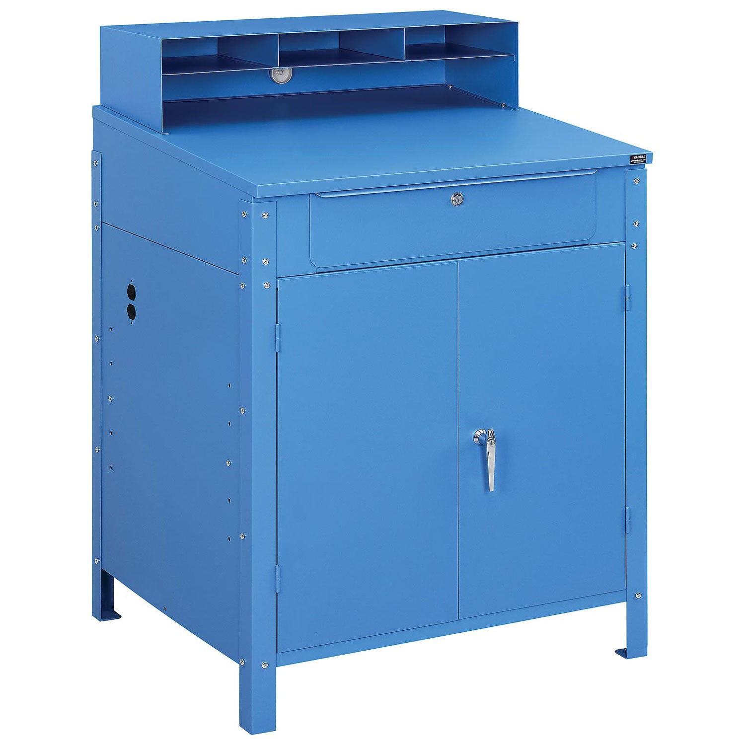 Shop Desk w/Lower Cabinet Pigeonhole Compartments 34-1/2"W x 30"D x 51-1/2"H