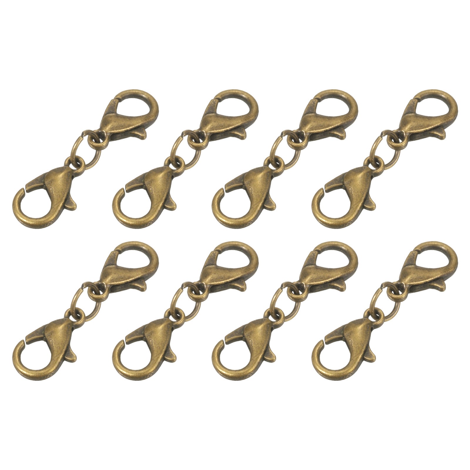 8Pcs Double Lobster Claw Clasps Bracelet Extender 25mm Bronze