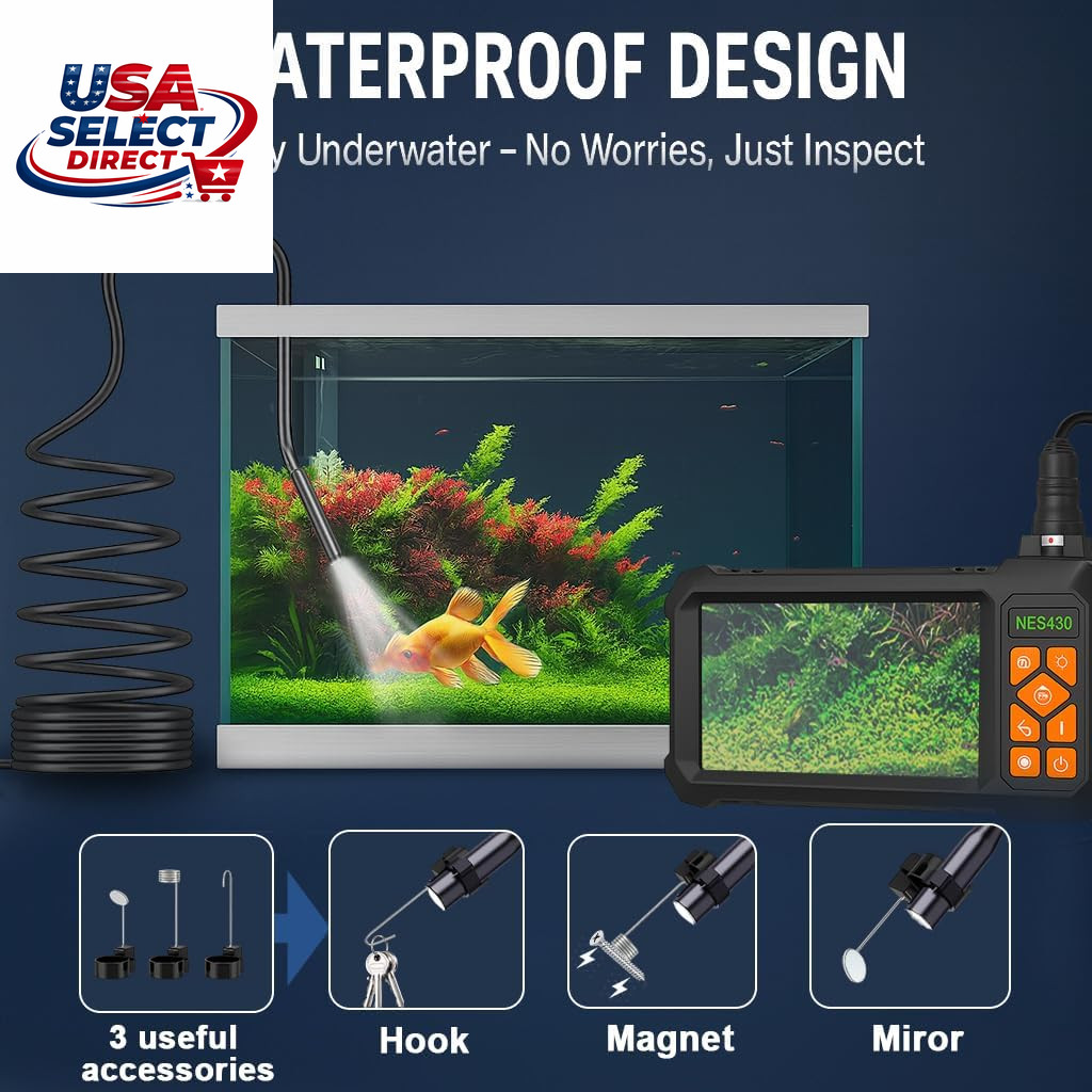 49.2FT Inspection Endoscope Camera with Light, 1080P HD Borescope