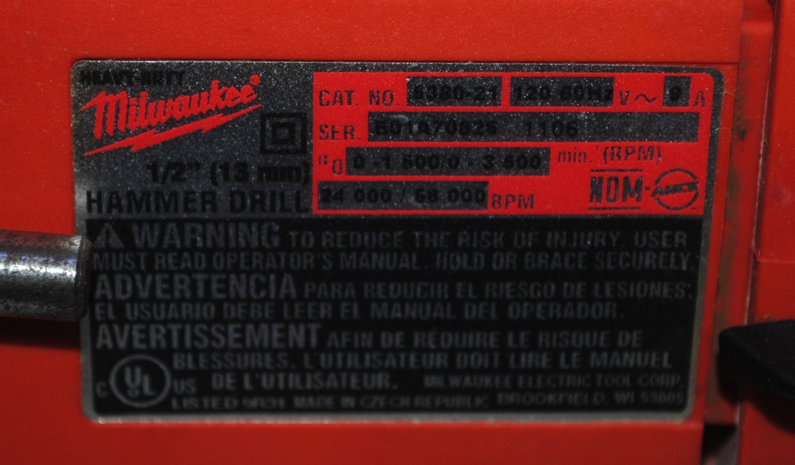 Milwaukee 6380-21 1/2" Hammer Drill