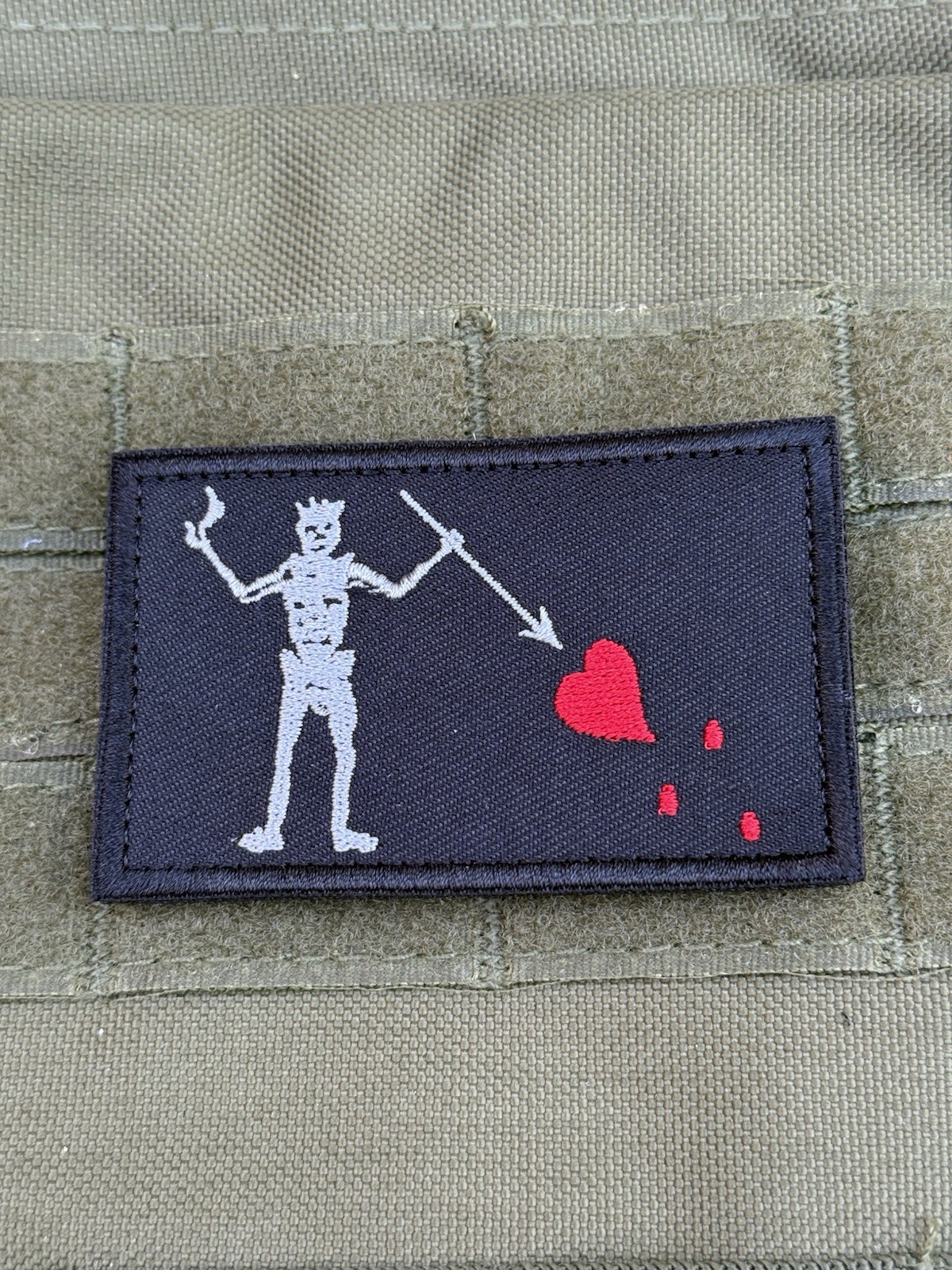 Blackbeard Pirate navy Seal DEVGRU Tactical morale Patch Hook Loop 3.2” Black