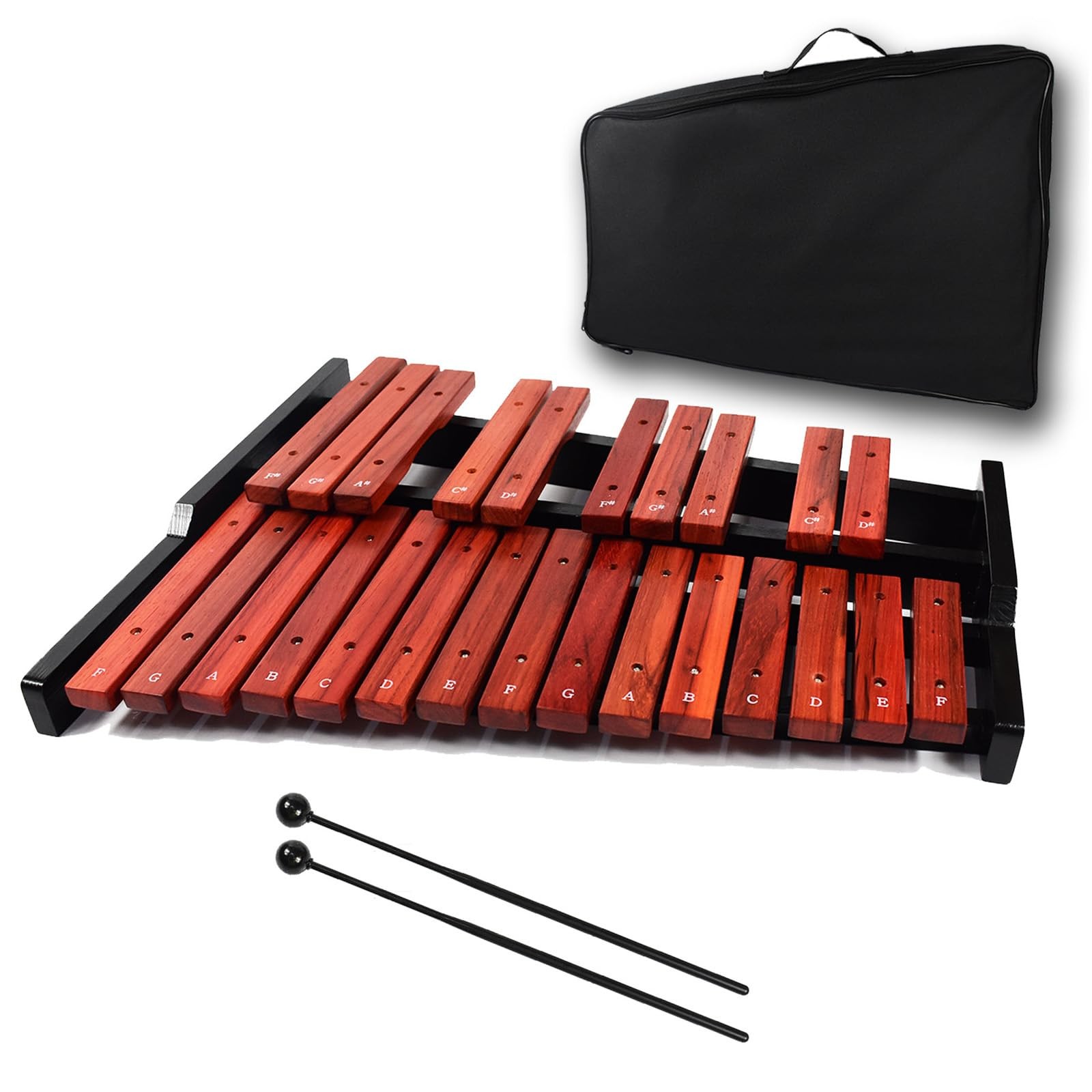 25 Key Wooden Glockenspiel Portable Xylophone Professional Percussion Instrum...