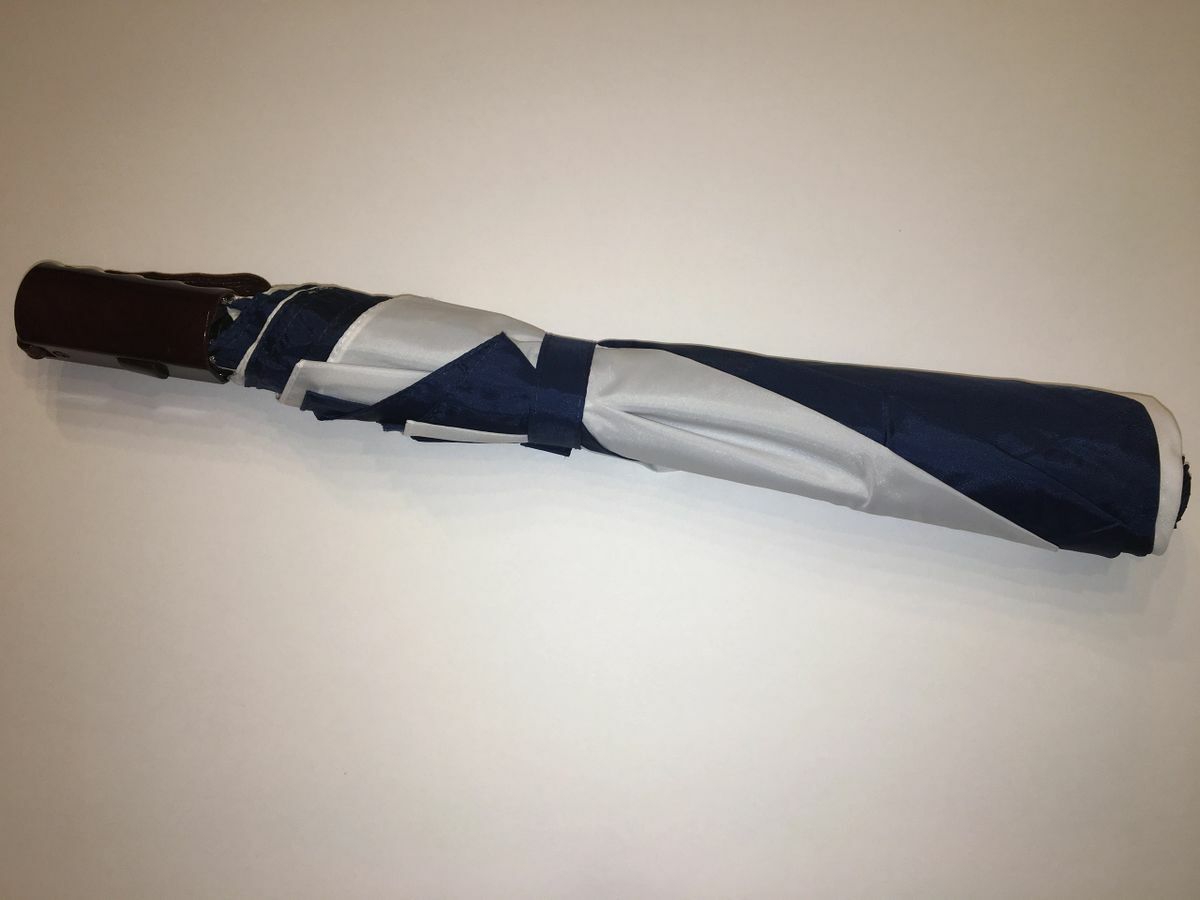 Aqua Sheen 46" Automatic Umbrella - Metal Frame - Blue/White