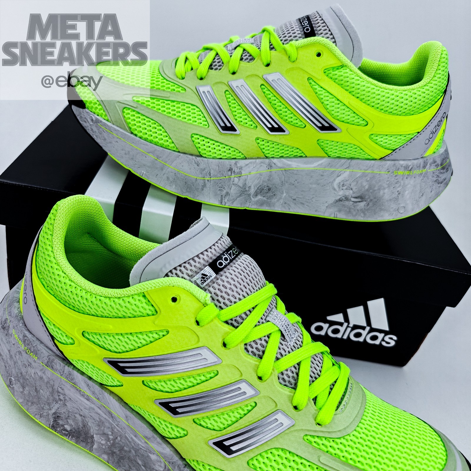 Adidas US 11.5 Men's Green Grey Black Swirlfoam Retro Adizero Aruku JR1612 NIB