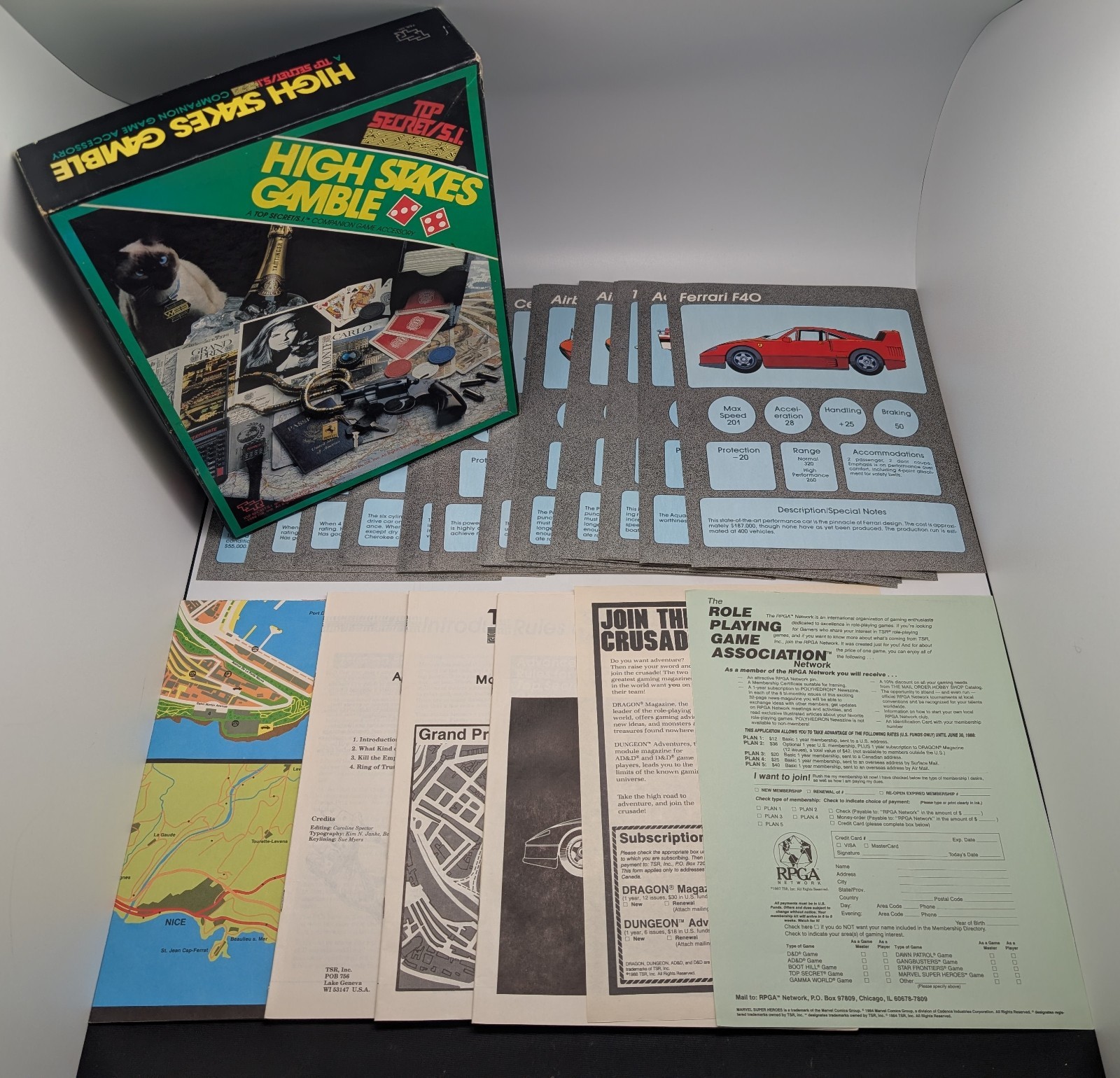 VTG 1988 Top Secret/S.I. - High Stakes Gamble Companion Game RPG 7628 *COMPLETE*